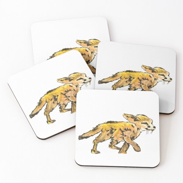 Item preview, Real hand painted Watercolor painting of a cool little fox designed and sold by a.dadash.