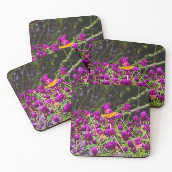 Item preview, Orange Butterfly Purple Flowers Garden Print designed and sold by AshleyMobleyArt.