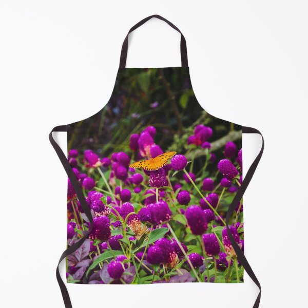Item preview, Orange Butterfly Purple Flowers Garden Print designed and sold by AshleyMobleyArt.