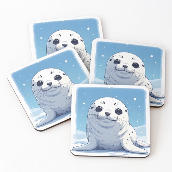Item preview, Cute Baby Seal in Snowy Winter Scene Illustration designed and sold by Karolina’s Cozy Creations.
