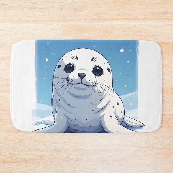 Item preview, Cute Baby Seal in Snowy Winter Scene Illustration designed and sold by Karolina’s Cozy Creations.