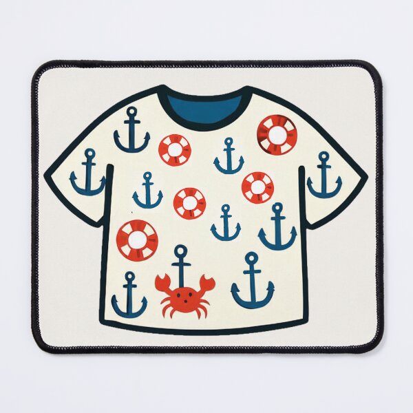 Item preview, Marine Pattern — Anchors, Lifebuoys & Red Crab designed and sold by DariaCraft.