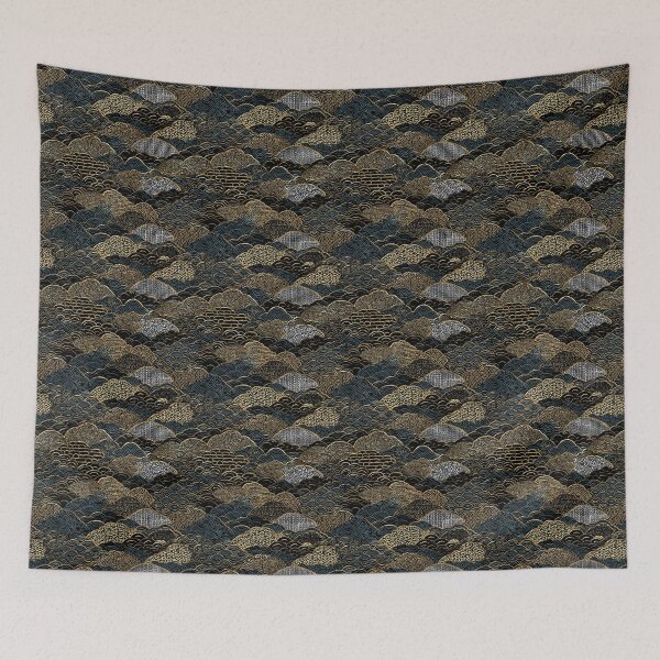Item preview, Abstract Seigaiha Gold Black Wave Pattern designed and sold by NicolasGlowArt.