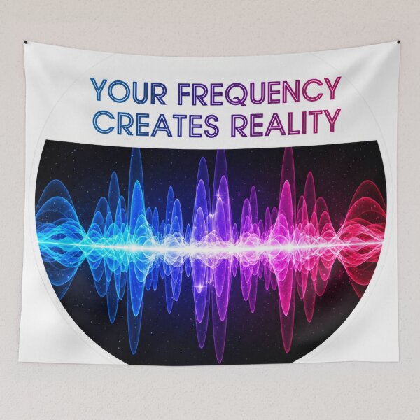 Item preview, Your Frequency Creates Reality – Sound Wave Cosmic Motivation Design designed and sold by Altair_.