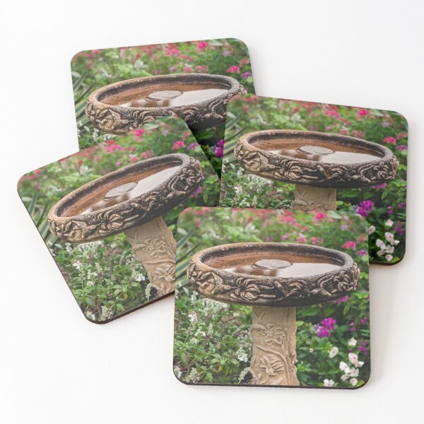 Item preview, Stone Birdbath Cottage Garden Photography Print designed and sold by AshleyMobleyArt.