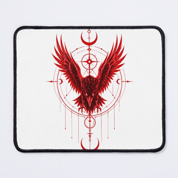 Item preview, Raven Sigil Ascension – Gothic Red Black Occult Minimal Winged Design designed and sold by unglaublichGut.