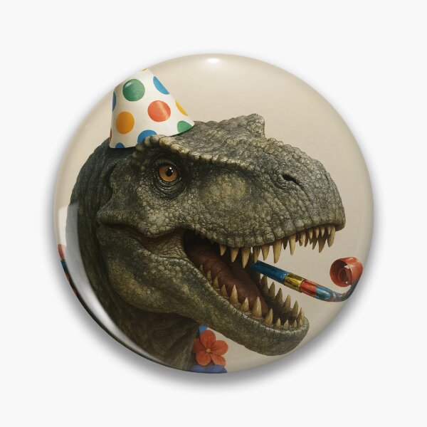 Item preview, Hope Your Birthday Is Dino-Mite – Photoreal T-Rex Party with Flower Lei designed and sold by EmeraldeaArt.