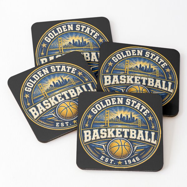 Item preview, Golden State Basketball Vintage Badge Shirt – Blue Gold Retro Hoops Tee – Bay Area Design designed and sold by TKOprintdesigns.