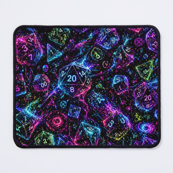 Item preview, Electric Dice Chaos – Cyberpunk Neon D20 Glitch Pattern designed and sold by ITSimagination.