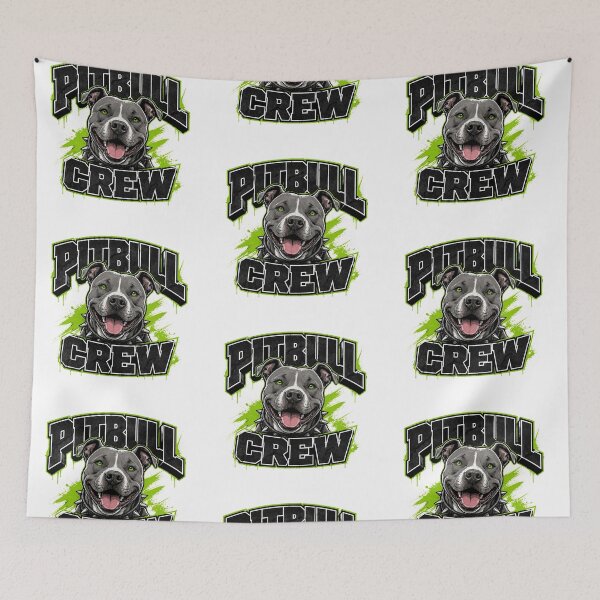 Item preview, Pitbull Crew Streetwear Shirt, Bold Graphic Pitbull Head Neon Green Dog Lover Tee designed and sold by My Pitbull Place.