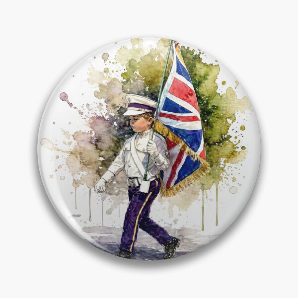 Item preview, Watercolour illustration of a Parade Flag Girl, Limavady, Northern Ireland. designed and sold by davidelder.