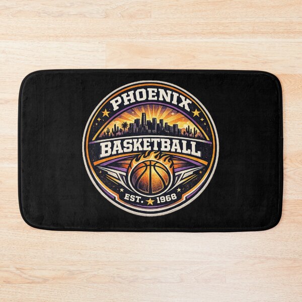 Item preview, Phoenix Basketball Vintage Badge Shirt – Sunset Orange Purple Retro Hoops Tee designed and sold by TKOprintdesigns.