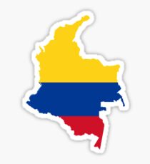 Flag Map of Colombia Sticker