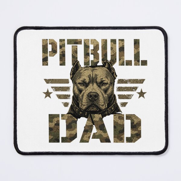 Item preview, Pitbull Dad Military Shirt, Camo Pitbull Graphic Strong Dog Lover Rugged Tee designed and sold by My Pitbull Place.