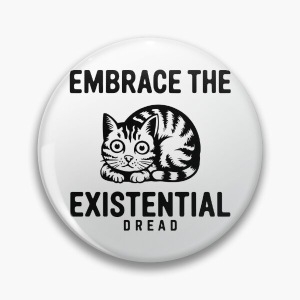 Item preview, Embrace the Existential Dread – Black Cat Minimal Dark Humor Design designed and sold by EmeraldeaArt.