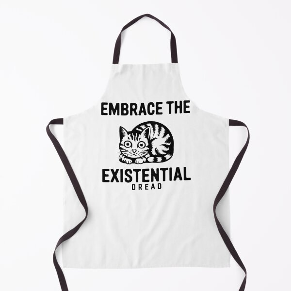 Item preview, Embrace the Existential Dread – Black Cat Minimal Dark Humor Design designed and sold by EmeraldeaArt.