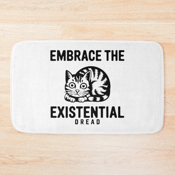 Item preview, Embrace the Existential Dread – Black Cat Minimal Dark Humor Design designed and sold by EmeraldeaArt.