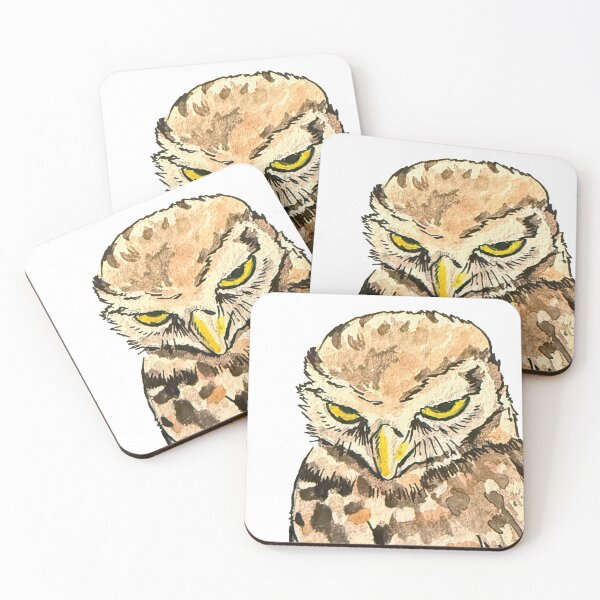 Item preview, Real Watercolor painting of a very serious owl judging you designed and sold by a.dadash.