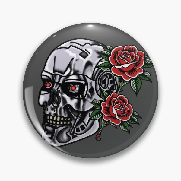 Item preview, T800 Terminator skull and roses designed and sold by NateArtDesign.
