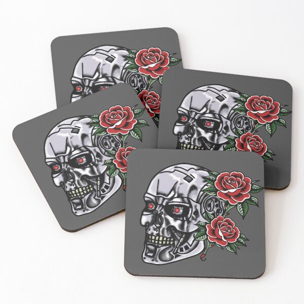 Item preview, T800 Terminator skull and roses designed and sold by NateArtDesign.