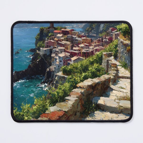 Item preview, Manarola Cinque Terre Italy Terraced Vineyards Coastal Path Ligurian Sea Summer designed and sold by daila70.