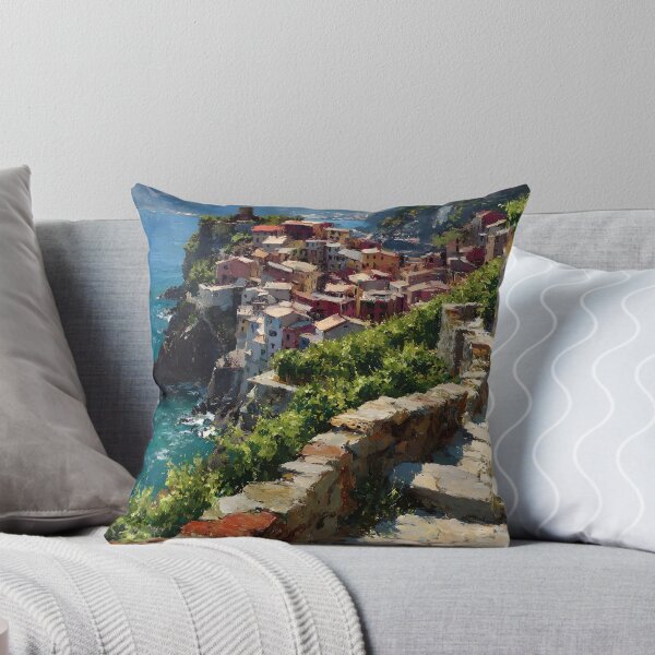 Item preview, Manarola Cinque Terre Italy Terraced Vineyards Coastal Path Ligurian Sea Summer designed and sold by daila70.