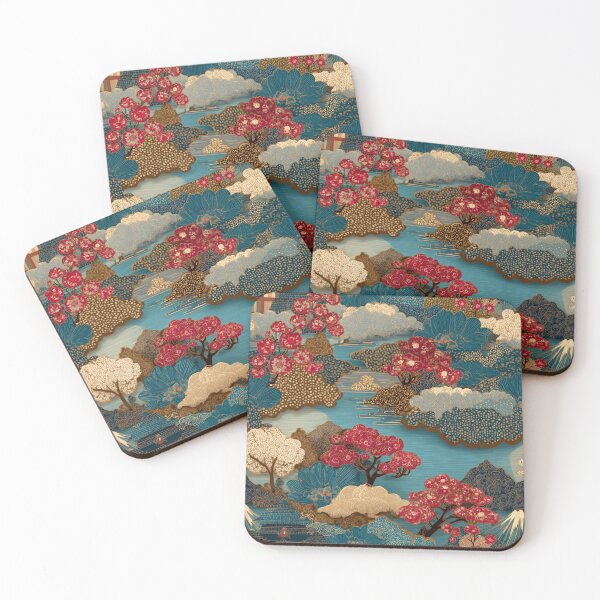 Item preview, Traditional Japanese Art Cherry Blossom Landscape designed and sold by NicolasGlowArt.