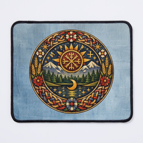 Item preview, Scandinavian–Appalachian Folk Sigil — Sun & Moon Harmony Design designed and sold by MysticOzzy.