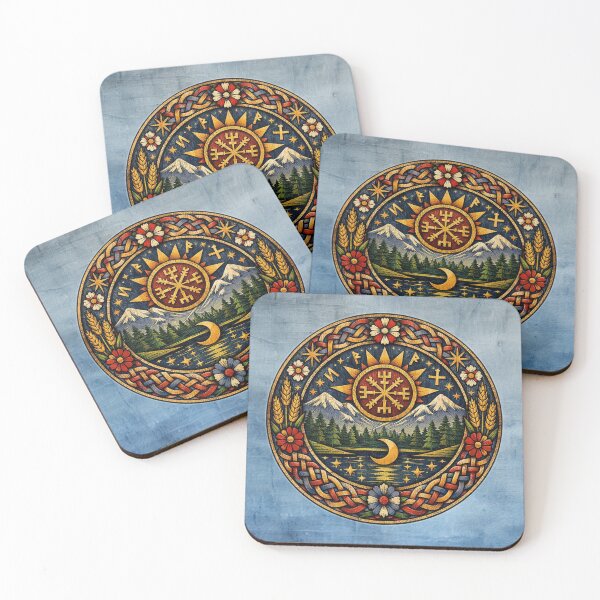 Item preview, Scandinavian–Appalachian Folk Sigil — Sun & Moon Harmony Design designed and sold by MysticOzzy.