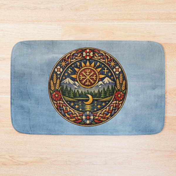 Item preview, Scandinavian–Appalachian Folk Sigil — Sun & Moon Harmony Design designed and sold by MysticOzzy.