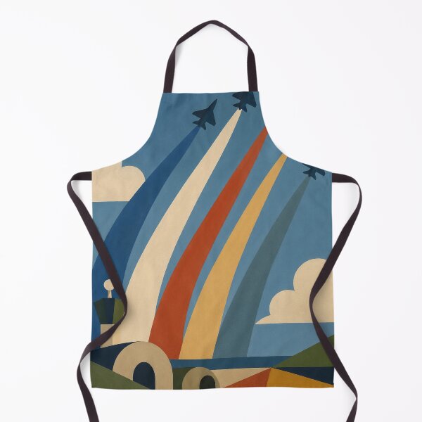 Item preview, Fighter jets with colorful trails in an abstract geometric naive style sky designed and sold by DrizzyV.