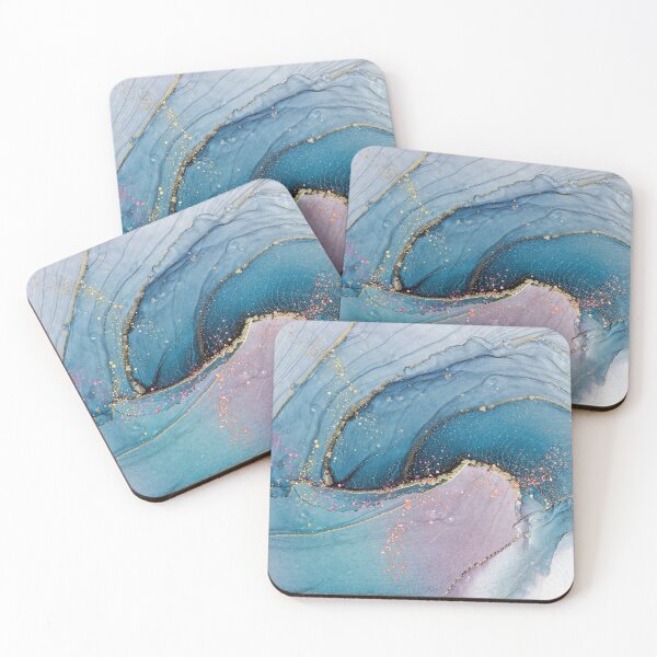 Item preview, Ocean Marble Gold Abstract designed and sold by gluxdesing.