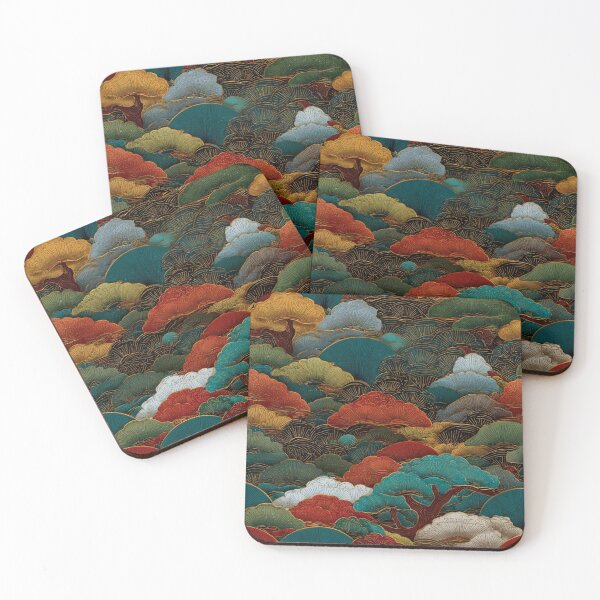 Item preview, Japanese Traditional Art Wave Cloud Pine Pattern designed and sold by NicolasGlowArt.