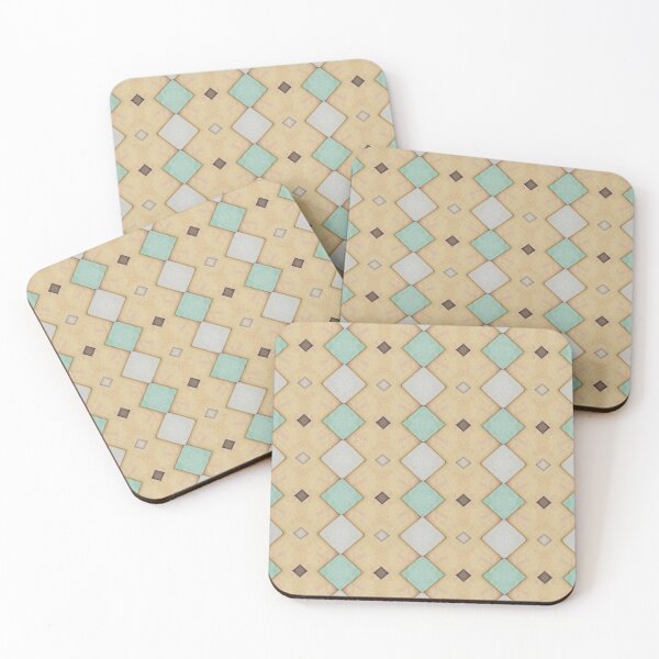 Item preview, Retro Yellow Green Geometric Diamond Inspired Tile Pattern designed and sold by Vileprint.