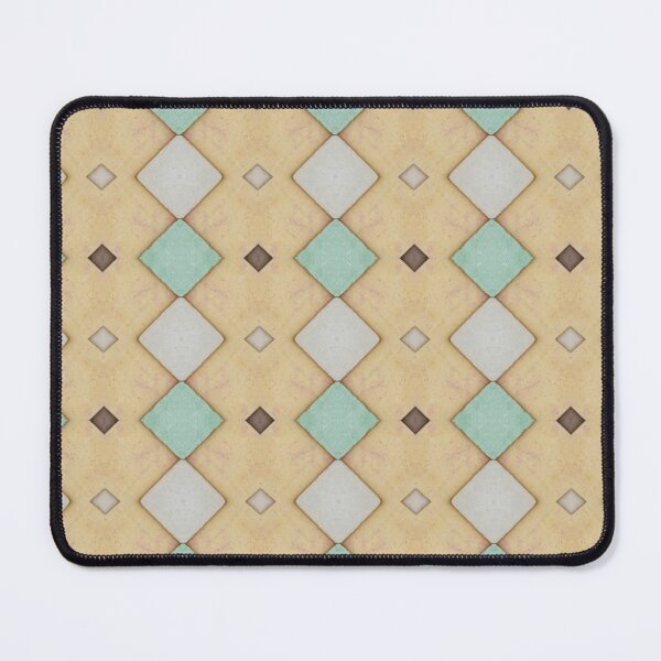 Item preview, Retro Yellow Green Geometric Diamond Inspired Tile Pattern designed and sold by Vileprint.