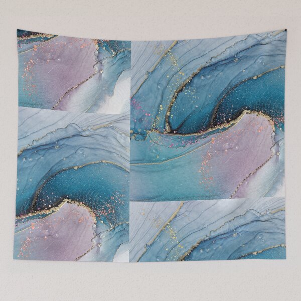 Item preview, Ocean Marble Gold Abstract designed and sold by gluxdesing.