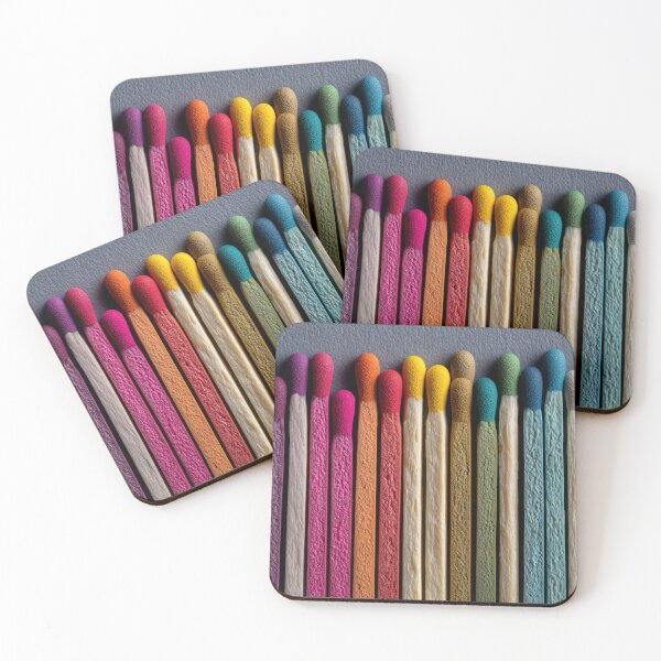 Item preview, Colorful Matchsticks Art – Vibrant Creative Minimalist Design designed and sold by WordPlayStudio.