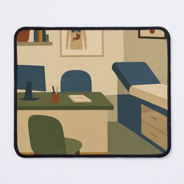 Item preview, Minimalist medical consultation room in a geometric naive style designed and sold by DrizzyV.