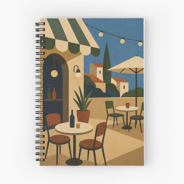 Item preview, Naïve style Mediterranean bar terrace with outdoor tables designed and sold by DrizzyV.