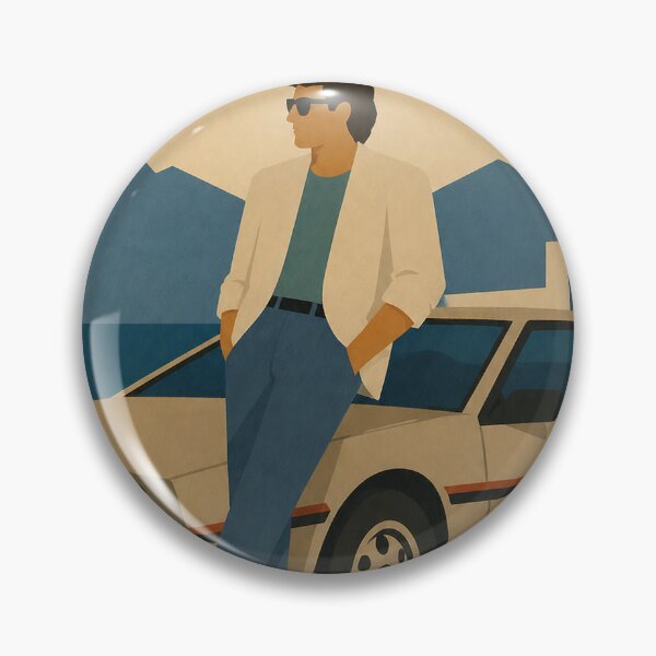 Item preview, Man leaning against a vintage 1980s car in a naive retro style designed and sold by DrizzyV.