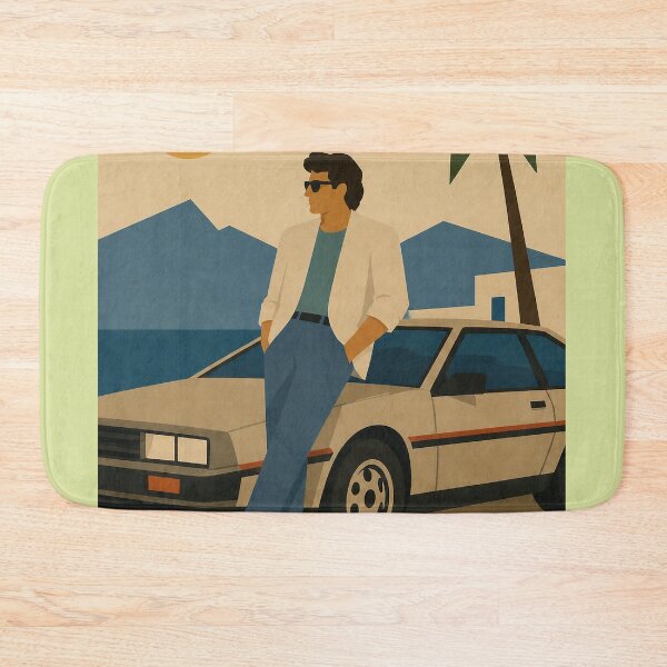 Item preview, Man leaning against a vintage 1980s car in a naive retro style designed and sold by DrizzyV.