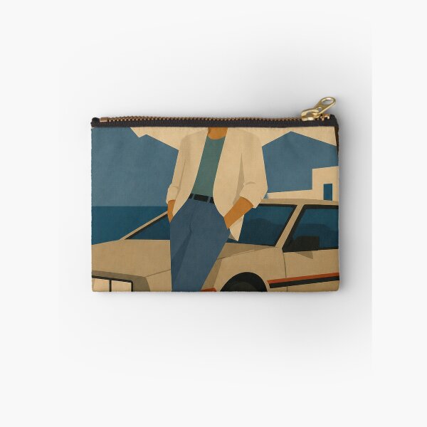 Item preview, Man leaning against a vintage 1980s car in a naive retro style designed and sold by DrizzyV.