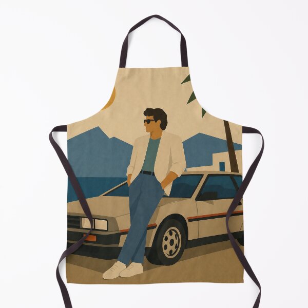 Item preview, Man leaning against a vintage 1980s car in a naive retro style designed and sold by DrizzyV.