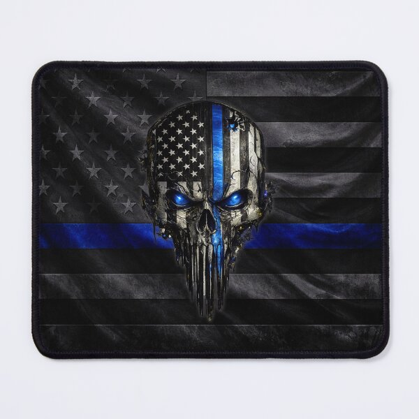 Item preview, Thin Blue Line Skull American Flag Police Design designed and sold by artistwill.