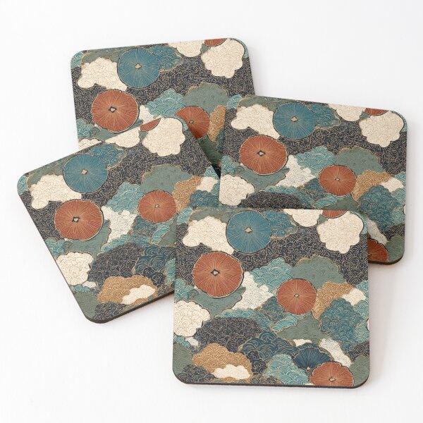 Item preview, Traditional Japanese Seigaiha Waves Cloud Pattern designed and sold by NicolasGlowArt.