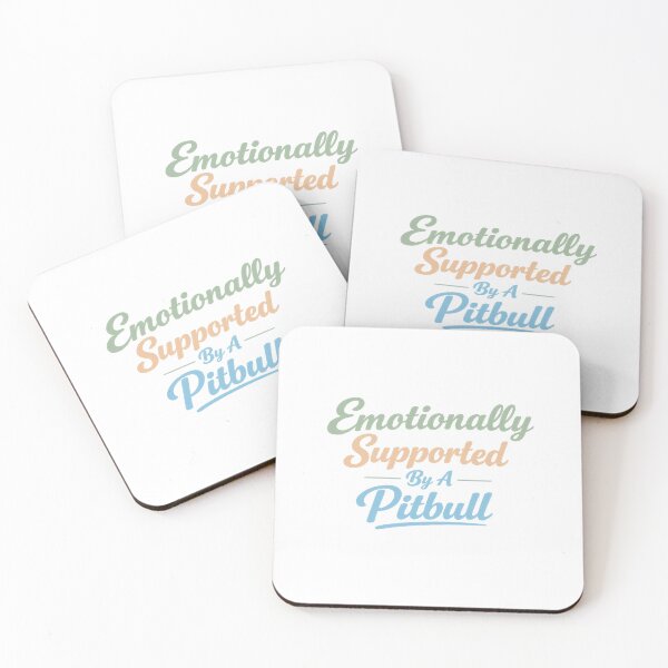 Item preview, : Emotionally Supported By A Pitbull - Vintage Script Design designed and sold by My Pitbull Place.