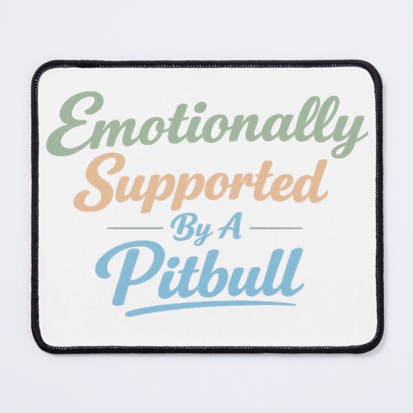 Item preview, : Emotionally Supported By A Pitbull - Vintage Script Design designed and sold by My Pitbull Place.