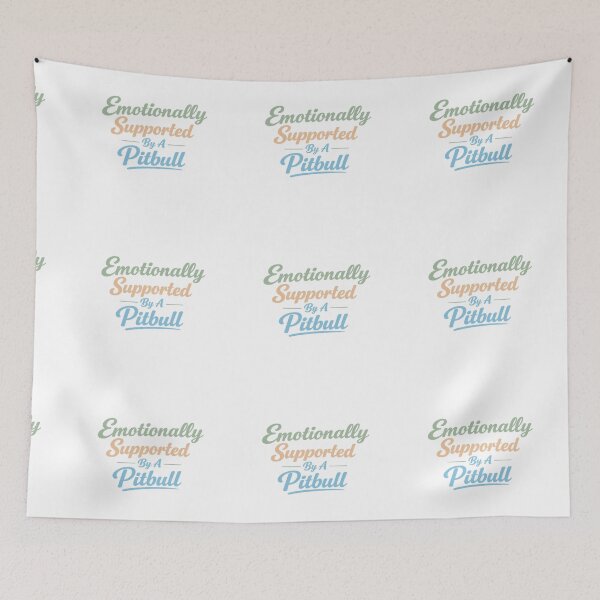 Item preview, : Emotionally Supported By A Pitbull - Vintage Script Design designed and sold by My Pitbull Place.