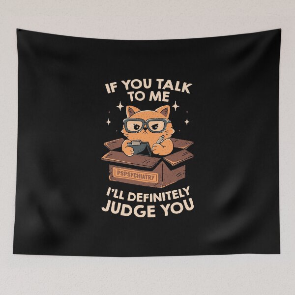 Item preview, Pspsychiatry Funny Cat by Tobe Fonseca designed and sold by Tobe Fonseca®.