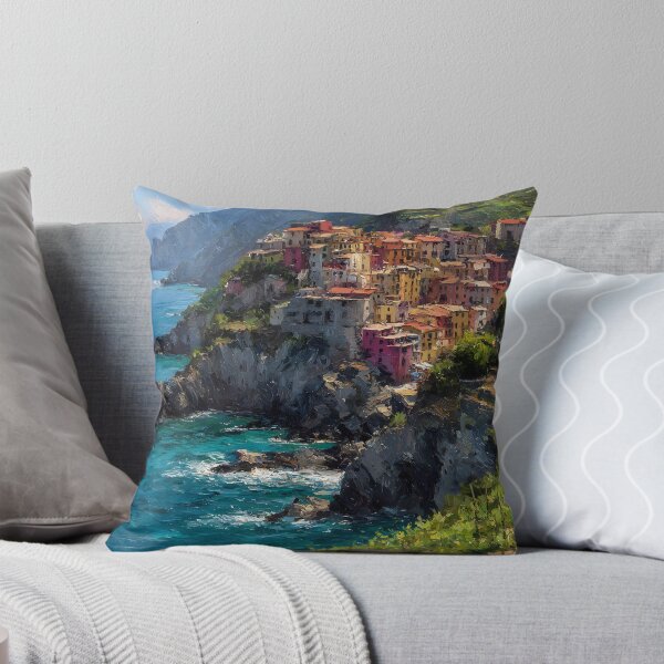 Item preview, Manarola Cinque Terre Italy Panoramic Coastal View Terraced Vineyards Ligurian Sea designed and sold by daila70.